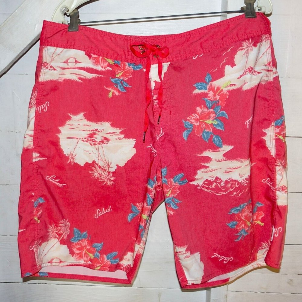 Brixton Red Floral Board Shorts 34